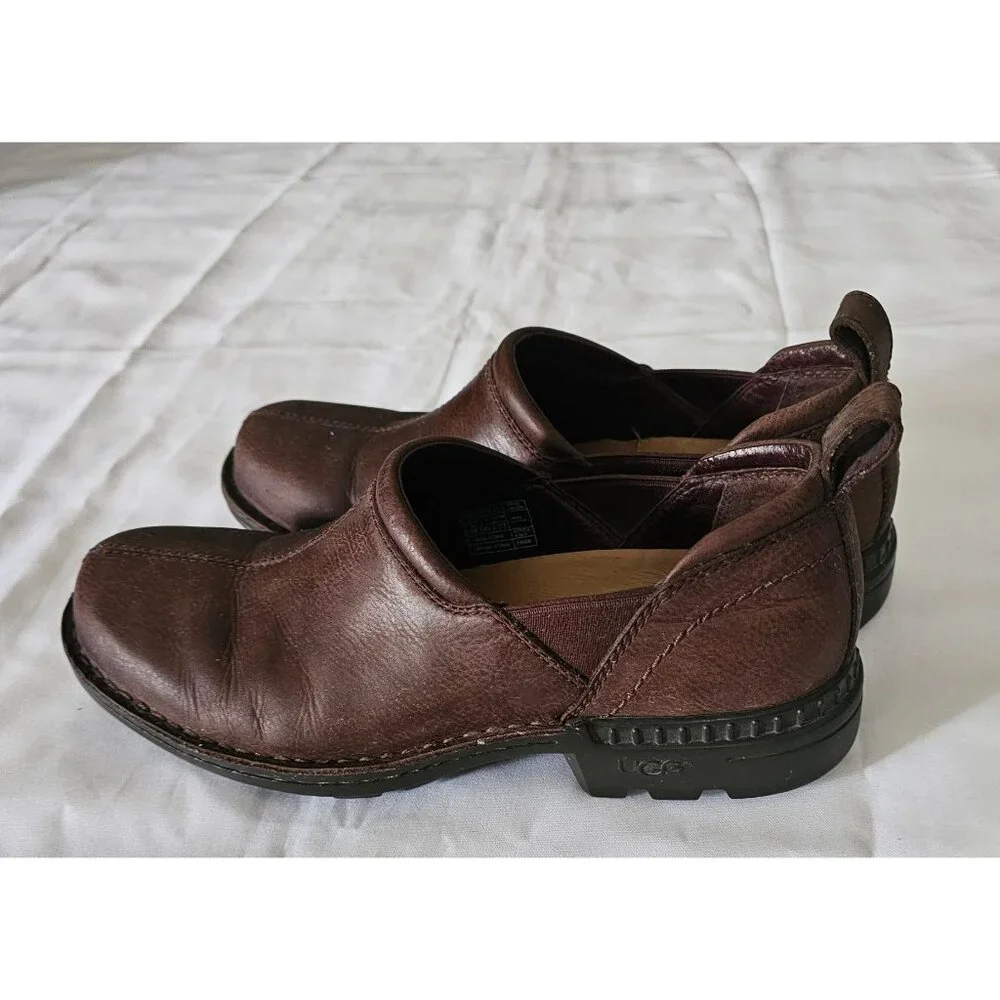 UGG Australia Men's Brown Leather Dyersville Loafer Shoe Size 9.5 - Picture 6 of 12
